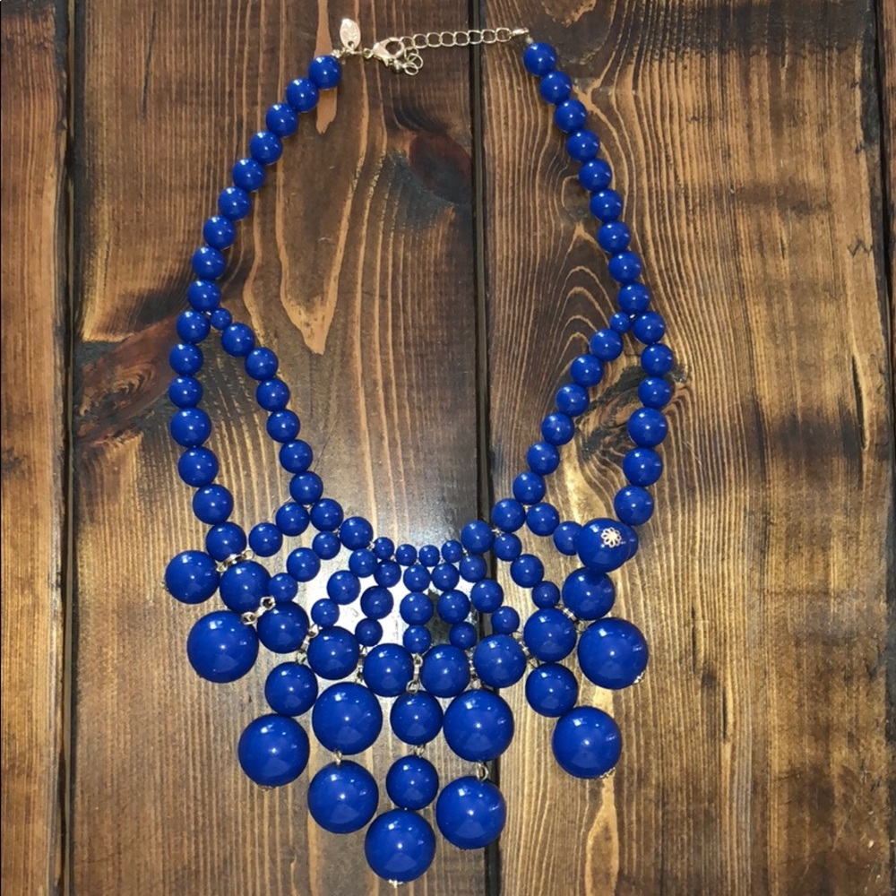 Royal Blue beaded statement necklace
